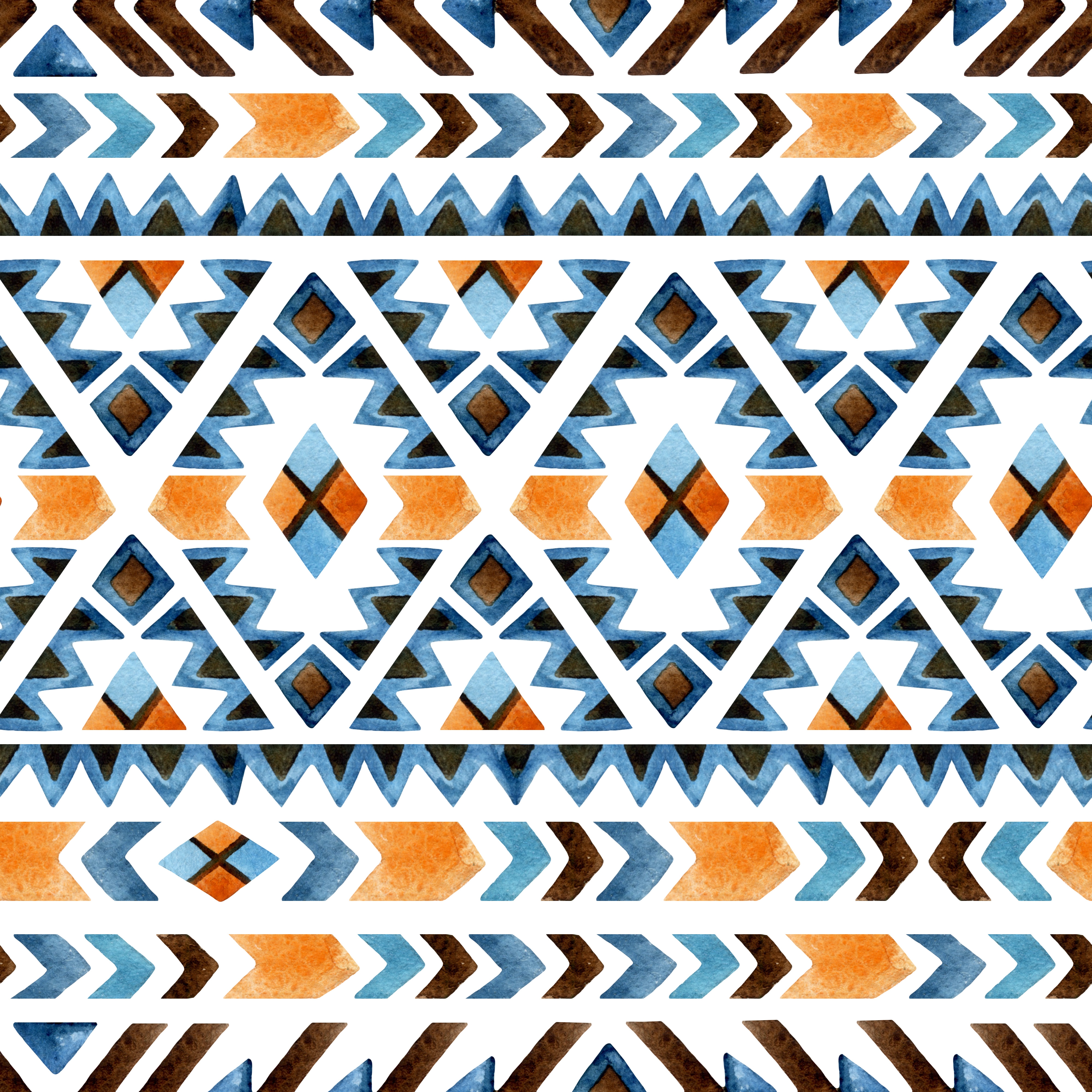 Aztec Watercolour seamless pattern - Custom Wallpaper