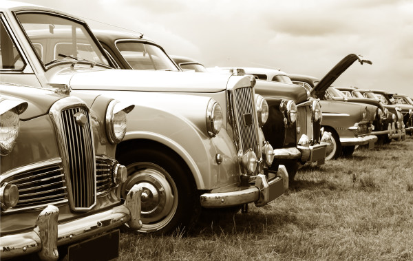 Classic cars in sepia