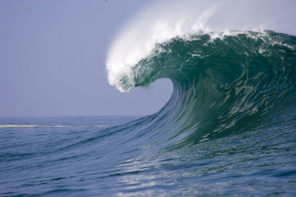 wave breaking at Iquique in Chile