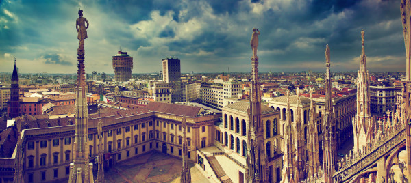 Milan, Italy. City panorama. View on Royal Palace