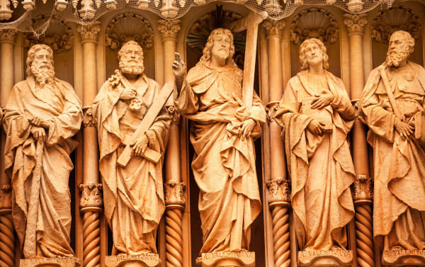 Christ Disciple Statues Gothic Cloister Monestir Monastery of Mo