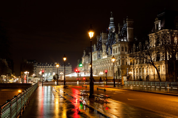 City Hall in Paris at night