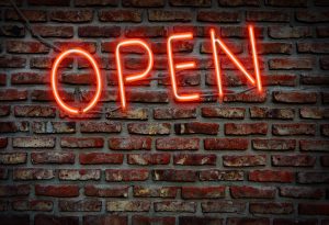 Open neon sign.