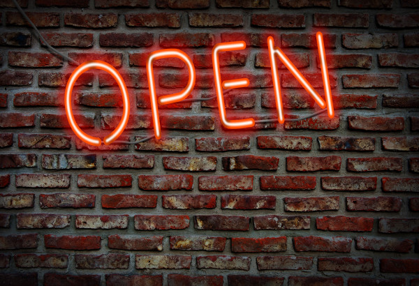 Open neon sign.