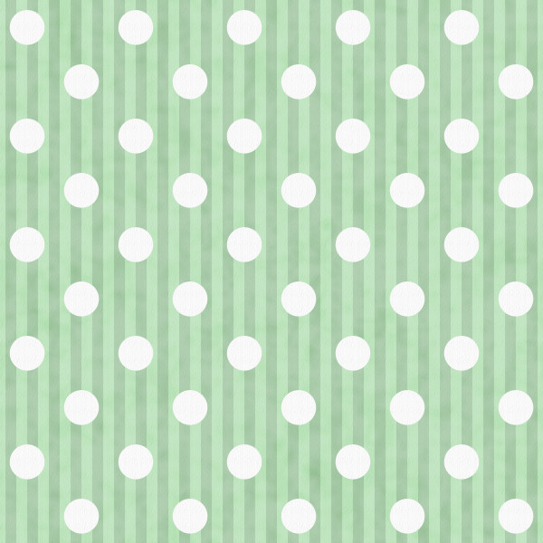 Green and White Polka Dot and Stripes Fabric Background