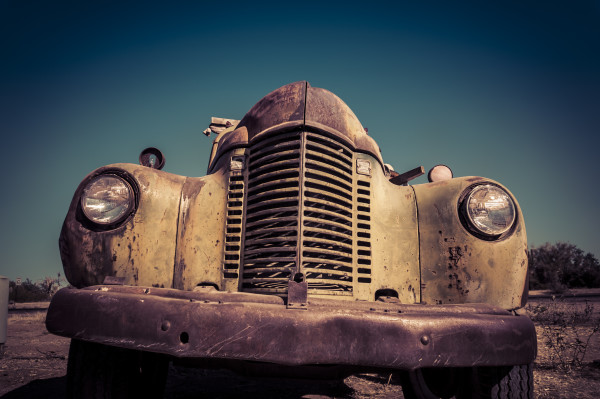 Vintage abandoned old rusty  truck