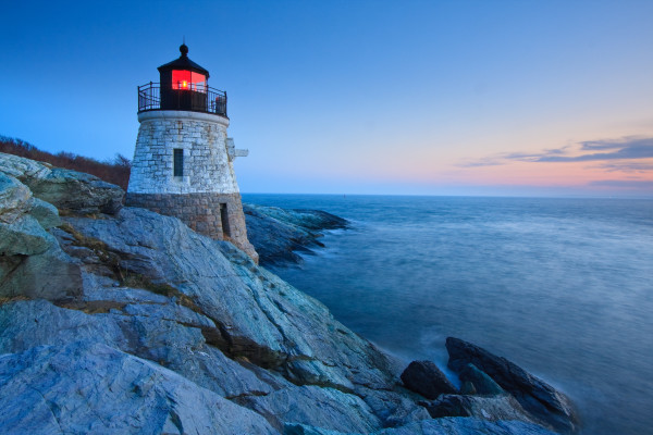 Castle Hill Lighthouse at dusk