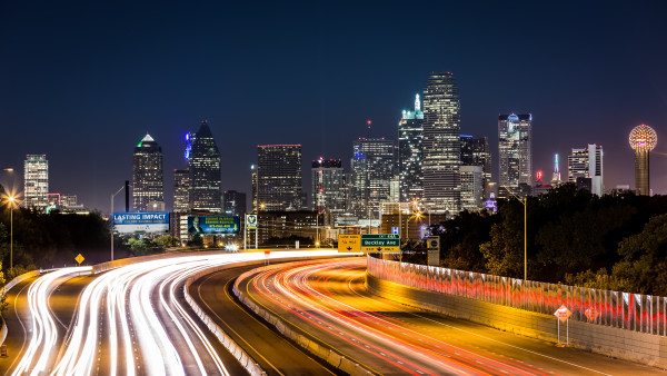 Dallas skyline by night