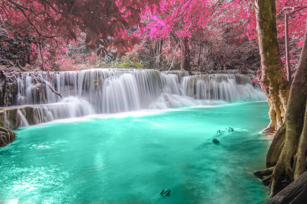 Deep forest Waterfall in Kanchanaburi