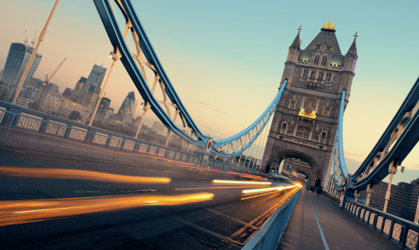 Tower Bridge morning traffic