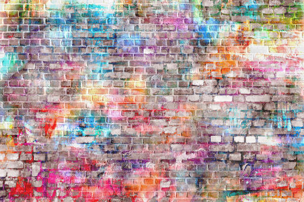 Colorful grunge art wall illustration, background