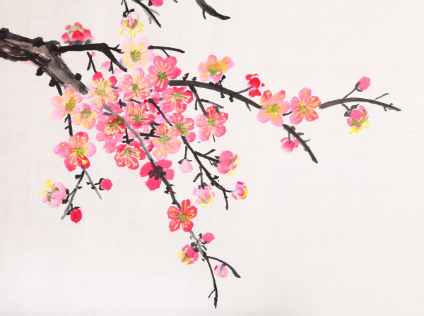 Chinese painting of flowers, plum blossom - Custom Wallpaper Chinese painting of flowers, plum blossom - Custom Wallpaper