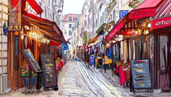 Street in paris – illustration