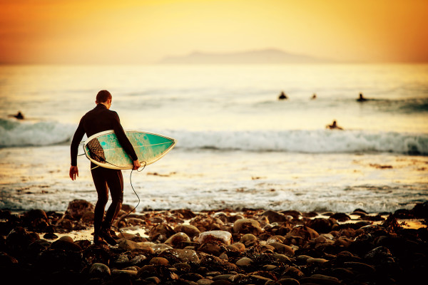 Surfer sunset