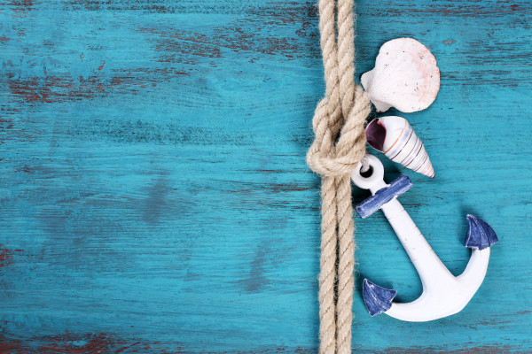 Marine knot on wooden background