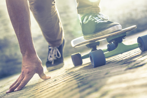 skateboarder riding skateboard