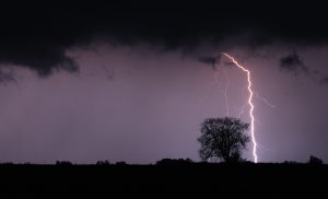 Lightning bolt and storm