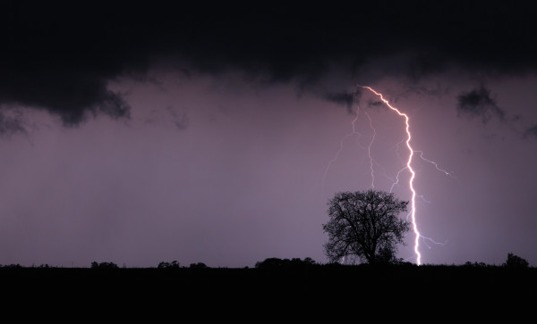 Lightning bolt and storm