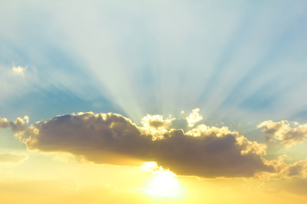 Sunrise Sky With Lighted Clouds