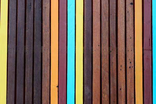 Colorful stripe wooden wall