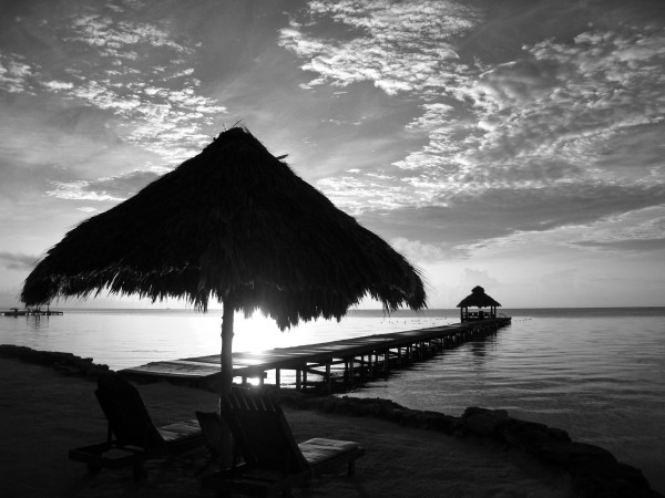 Caribbean Sunrise in Black and White