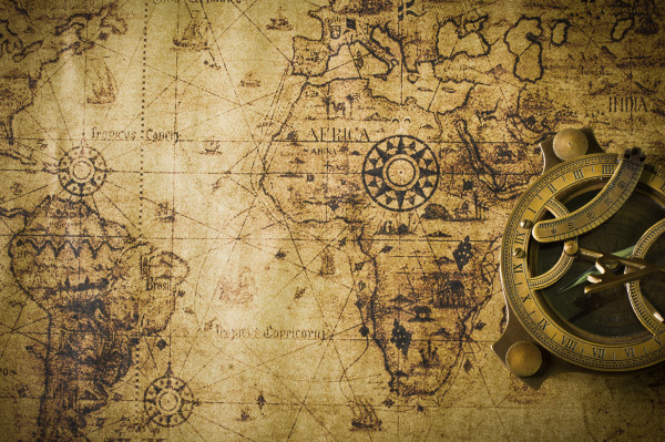 old map with compass