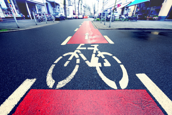 Red bike lane