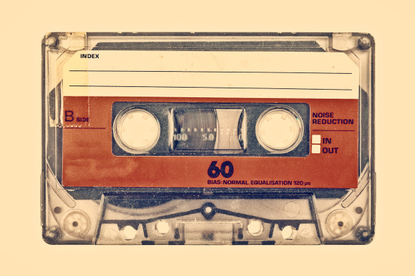 Retro styled image of an old compact cassette