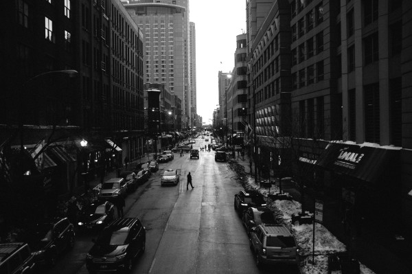 Black and White Chicago Streets