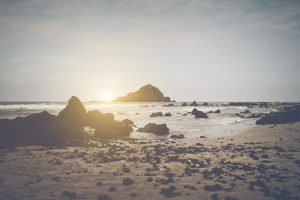Beach in Hawaii with Retro Instagram Style Filter