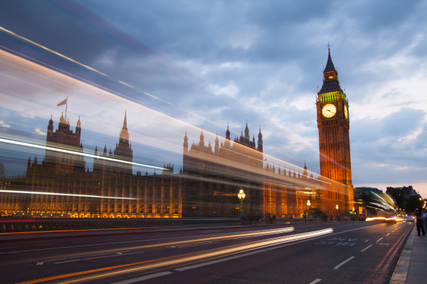 LONDON, UK – July 21, 2014: Big Ben and houses of Parliament