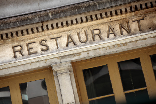 Old stone restaurant facade