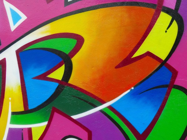 Painted Wall: Colorful Abstract Pattern in Detail of Graffiti