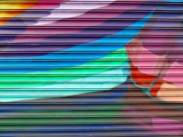 Painted Wall: Colorful Abstract Pattern in Detail of Graffiti