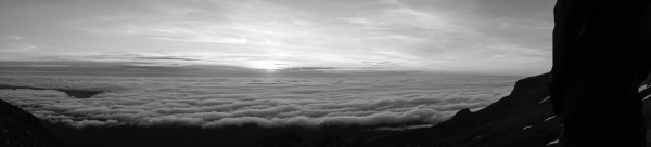 Black and White Sunset at Mount Taranaki