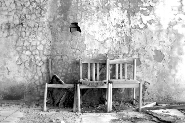 Three chairs in the Prypyat city