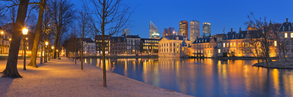 The Binnenhof in The Hague, The Netherlands at night