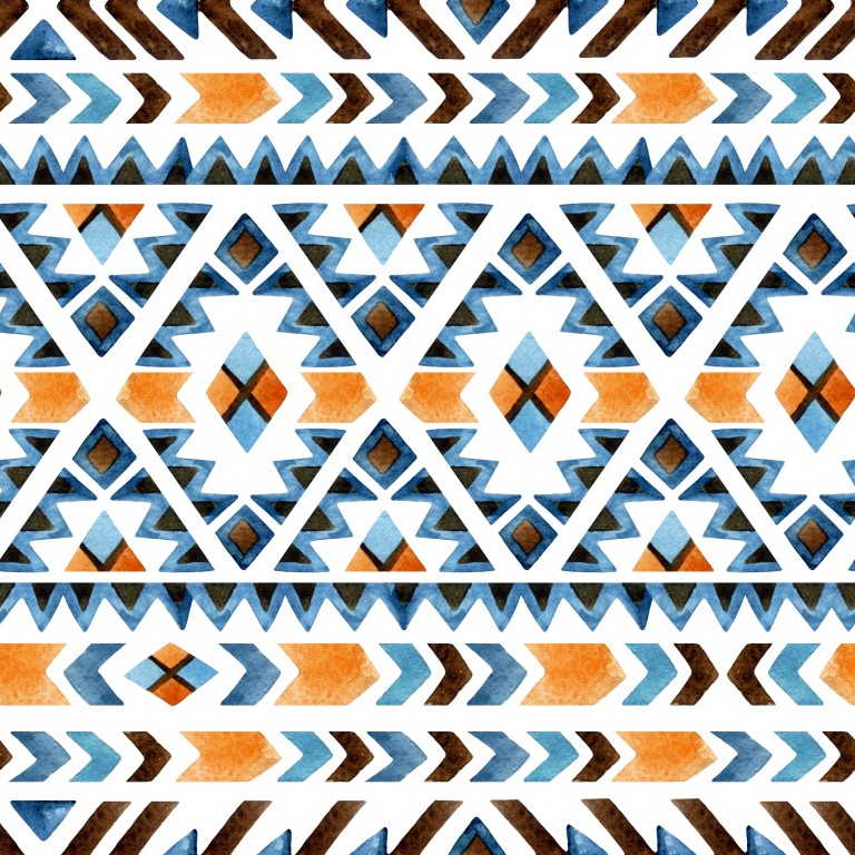 Aztec Watercolour seamless pattern - Custom Wallpaper