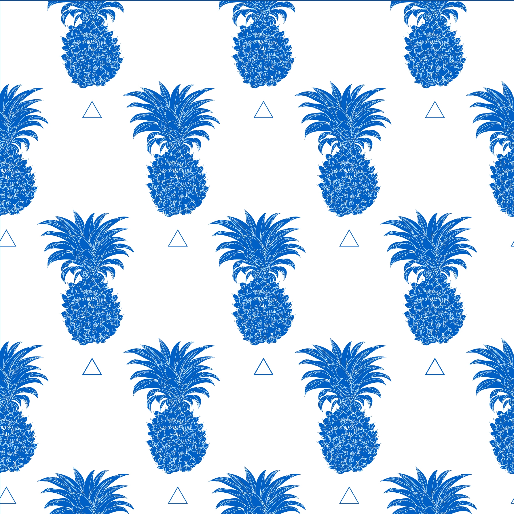 Blue Pineapples Seamless Pattern