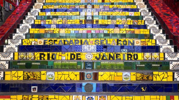 Escadaria Selaron, or Lapa Steps, in Rio de Janeiro, Brazil