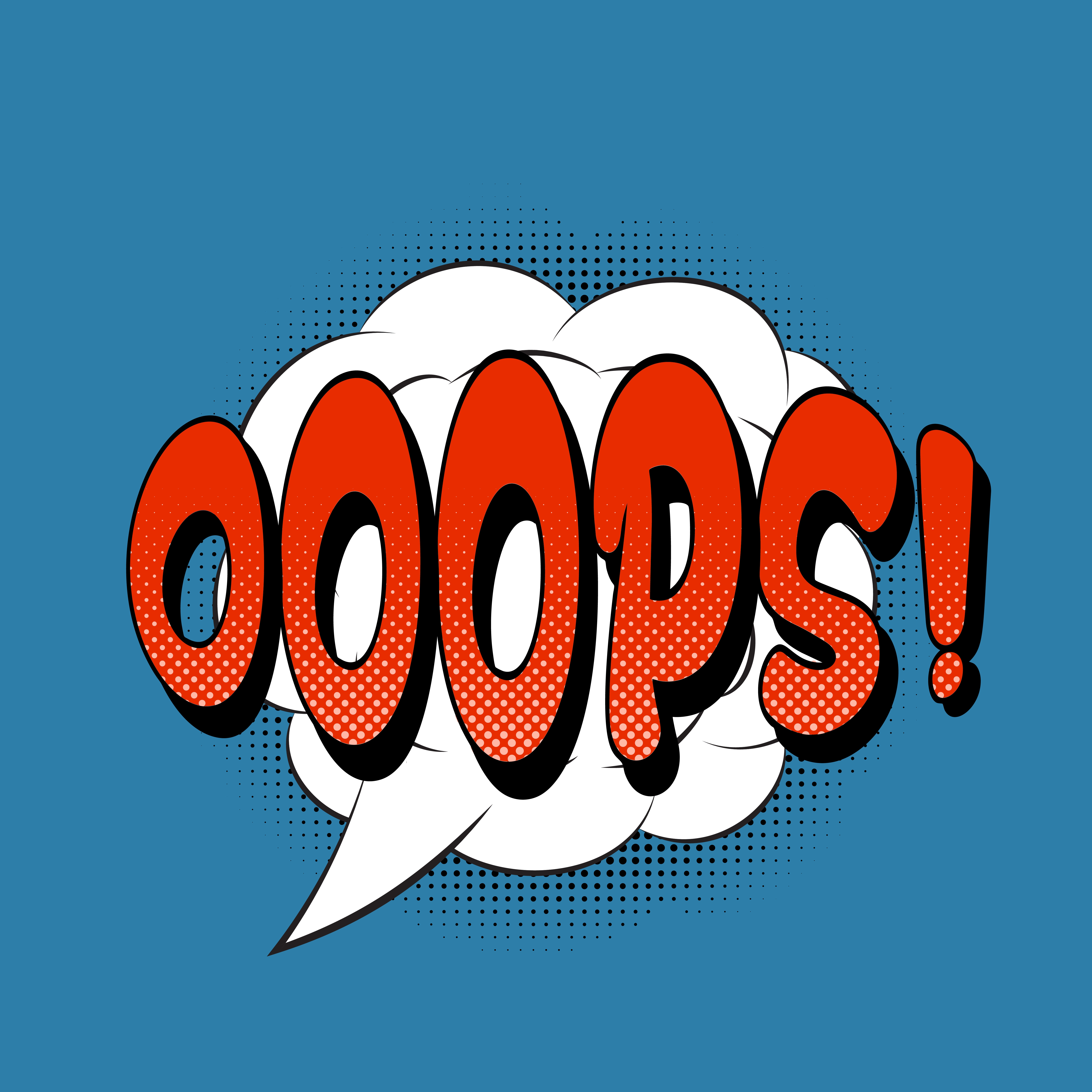 Oops pop art retro style