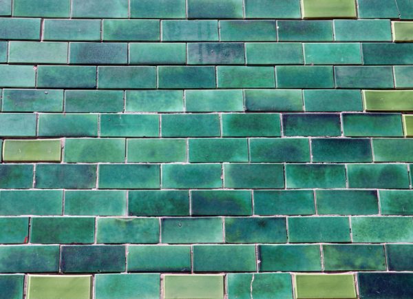 Portugal green glazed bricks