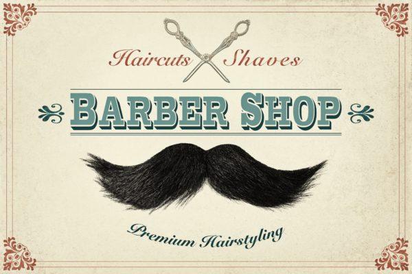 Retro styled design concept for a barber shop