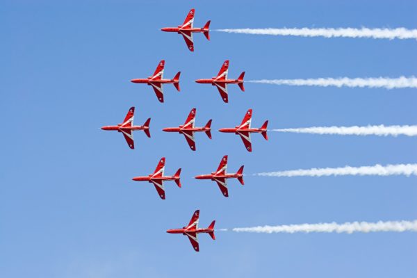 red arrows diamond formation