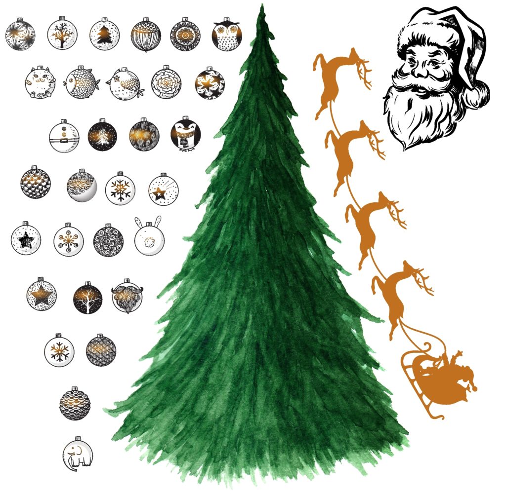 Christmas on sale tree stickers