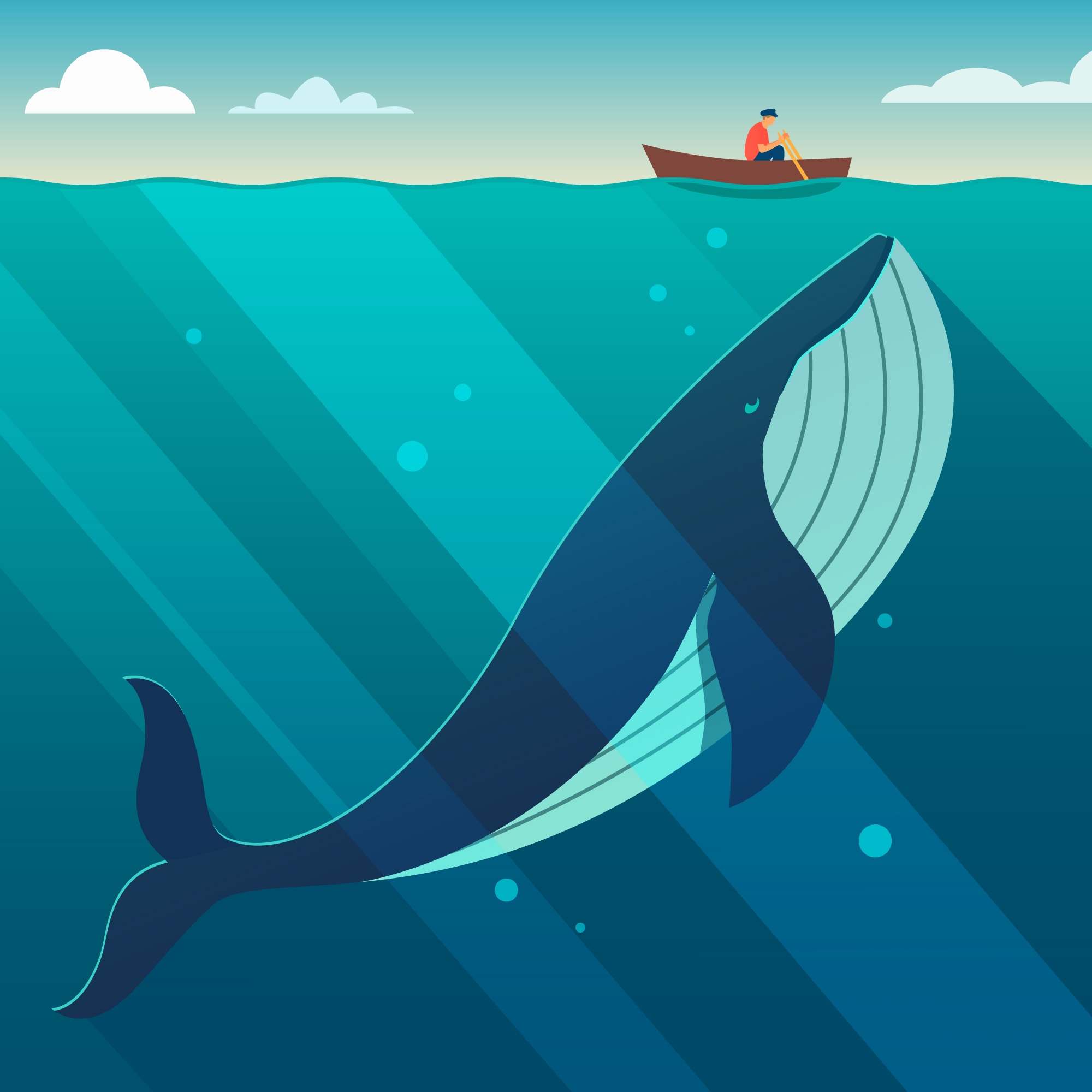 Moby - A whale of a time wall mural