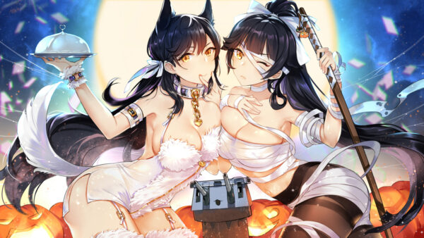 Halloween_boobs_Bilan_Hangxian_bandage_black_hair_chains_collars_foxgirl-1193232_jpg!d