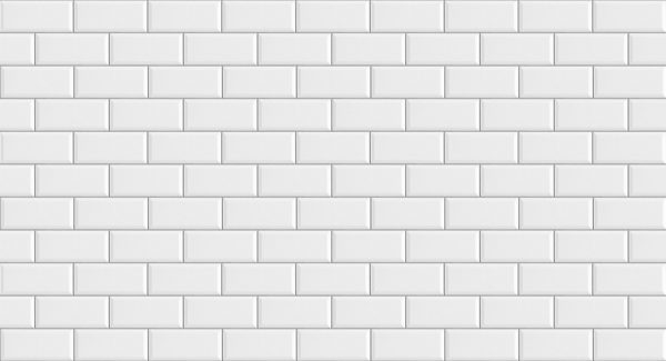 White rectangle mosaic tiles texture  background. Classic white metro tile. Long wide picture.