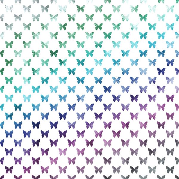 Rainbow Butterflies Polka Dot Metallic Faux Foil Background Patt